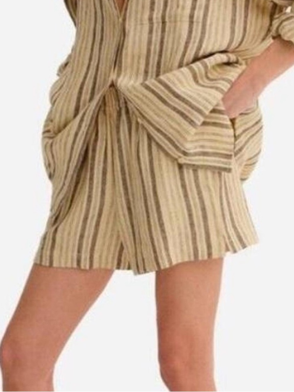 MATE the Label Striped Everyday Linen Shorts - Small
